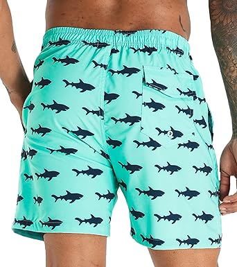 4 Pcs Men's Swim Trunks with Compression Liner 5 Inch Bathing Suit Beach Swimsuits