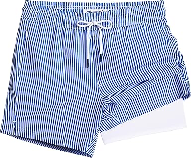 Mens Ovesized Swim Trunks with Compression Liner 5" Stretch Beach Shorts Quick Dry with Zipper Pockets No-Chafing Board Shorts