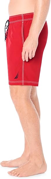 Men's Standard Solid Quick Dry Classic Logo Swim Trunk