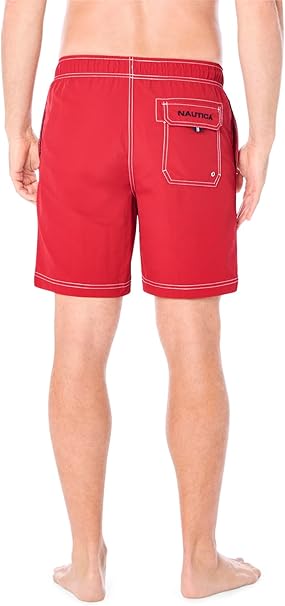 Men's Standard Solid Quick Dry Classic Logo Swim Trunk