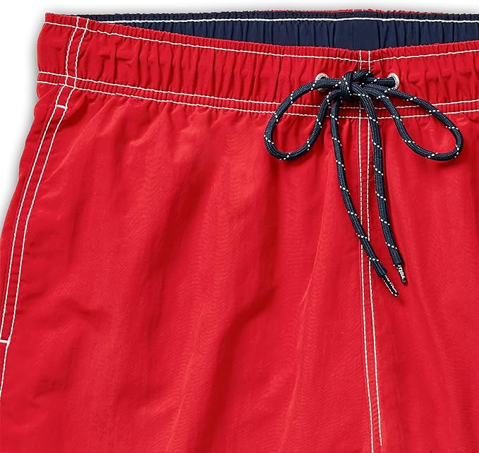 Men's Standard Solid Quick Dry Classic Logo Swim Trunk