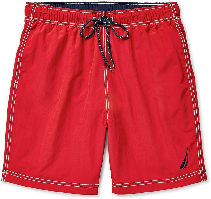 Men's Standard Solid Quick Dry Classic Logo Swim Trunk